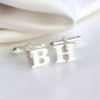 Sterling Silver Initial Letter Cufflinks, thumbnail 2 of 7