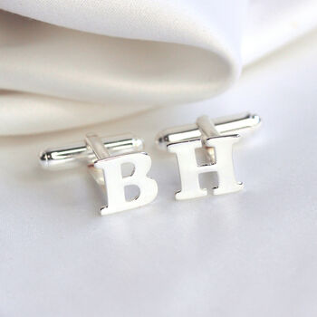 Sterling Silver Initial Letter Cufflinks, 2 of 7