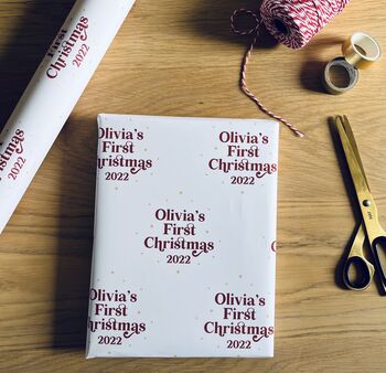 Personalised Babies First Christmas 2023 Wrapping Paper, 3 of 6