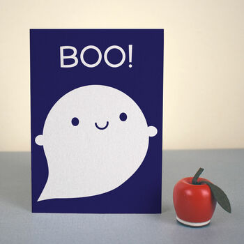 'Boo' Happy Ghost Halloween Card, 3 of 4