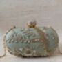 Mint Green Bird Oval Clutch, thumbnail 1 of 8