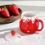 Strawberry Desert And Drink Mug With Lid And Spoon, thumbnail 5 of 10