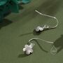 Tiny Forget Me Not Flower Drop Hook Earrings, thumbnail 2 of 10