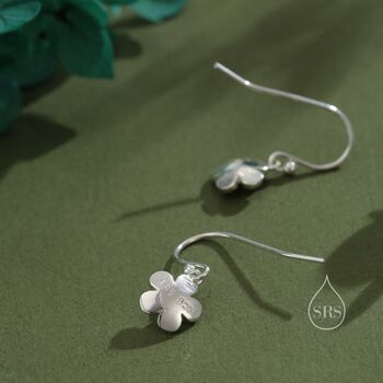 Tiny Forget Me Not Flower Drop Hook Earrings, 2 of 10