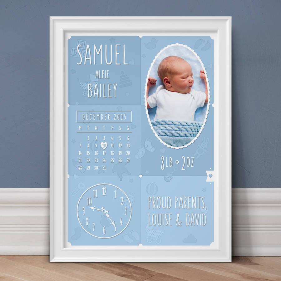 Personalised New Baby Photo Print By Art Adventure