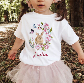 Personalised My First Easter Floral Bunny T Shirt Gift, 7 of 12