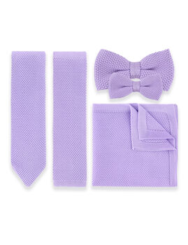 100% Polyester Diamond End Knitted Tie Pastel Purple, 2 of 6