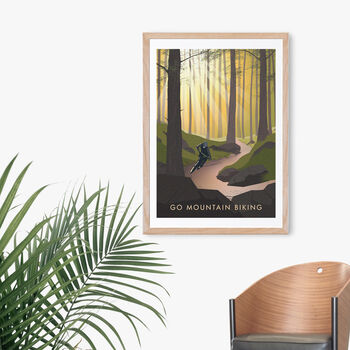 Go Mountain Biking Travel Poster Art Print, 4 of 8