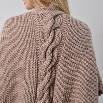 Anna Lou In Mink Poncho Easy Knitting Kit, 3 of 9