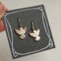 Mother Of Pearl Dove Bird Earrings, thumbnail 4 of 8