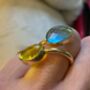 Blue Topaz And Citrine Gold Ring, thumbnail 1 of 3