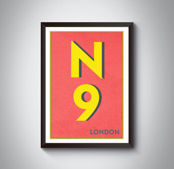 N9 Edmonton London Postcode Typography Print, 5 of 10