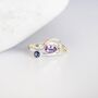 Molten Sterling Silver Amethyst And Iolite Ring, thumbnail 3 of 7