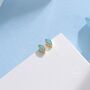 Extra Tiny Turquoise Blue Marquise Cz Stud Earrings, thumbnail 4 of 12