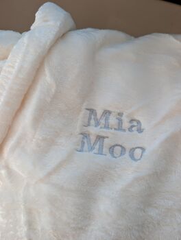 Personalised Sherpa Hooded Fluffy Cuffed Robe, 7 of 10