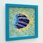 Framed Blue Fish Coastal Mosaic Wall Art, thumbnail 3 of 4