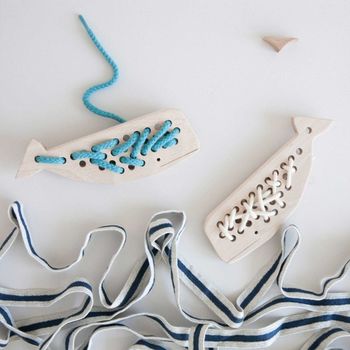 Whale Wooden Lacing Toy, 3 of 4