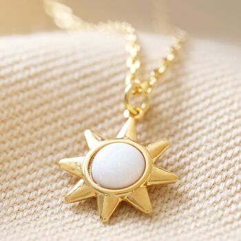 Opal Sun Pendant Necklace, 6 of 12