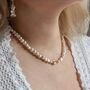 Pearl Choker Necklace With Gold Plated Seashell Charms, thumbnail 1 of 11