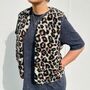 Wool Merino Short Gilet In Leopard Print, thumbnail 4 of 8
