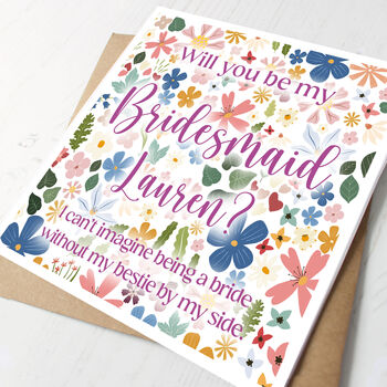 Personalised Will You Be My Bridesmaid Card, 2 of 2