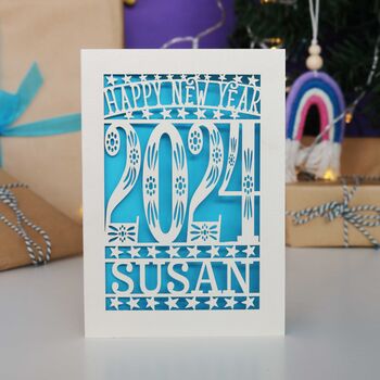 Personalised Papercut Happy New Year Card, 5 of 12