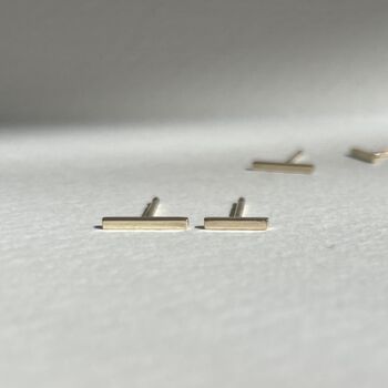 Recycled Gold Bar Studs, 2 of 4