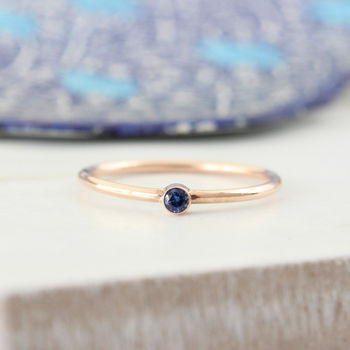 Clio 9ct Rose Gold Saphire Stack Ring, 2 of 3