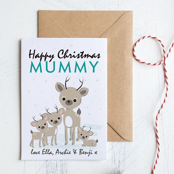 Mummy Christmas Card Personalised With Cute Deer, 4 of 4