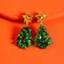 Christmas Tree Earrings, Christmas Statement Earrings, thumbnail 1 of 5