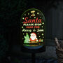 Personalised 'Santa Stop Here' Cartoon Santa Solar Light – Christmas Outdoor LED, thumbnail 5 of 9