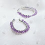 Amethyst And Silver Hoop Earrings, thumbnail 1 of 4