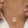 Personalised Double Hearts Pendant Engraved Necklace, thumbnail 2 of 4