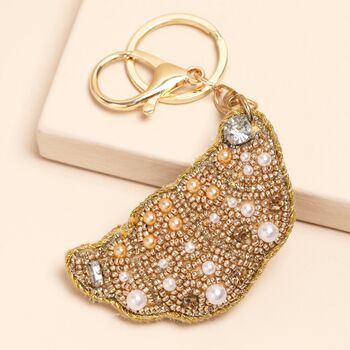 Beaded Croissant Keyring And Bag Charm, 2 of 4