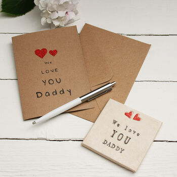 We Love You Daddy Ceramic Coaster, 3 of 8