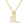 Gold Vermeil Pearl Initial Letter Personalized Necklace, thumbnail 11 of 12