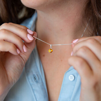 Sterling Silver Birthstone Crystal Necklace, 9 of 12