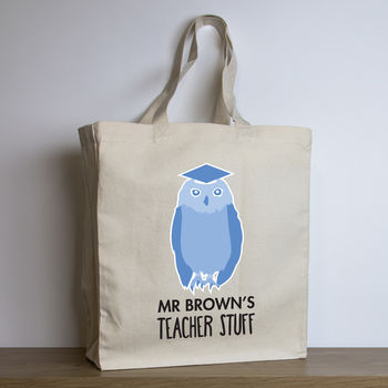 Personalised Teacher Tote Bag, Owl Design, 3 of 3