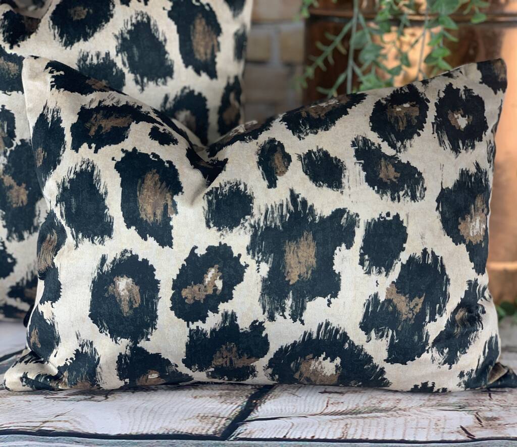 Ocelot Animal Print Velvet Cushion By Lulu Interiors