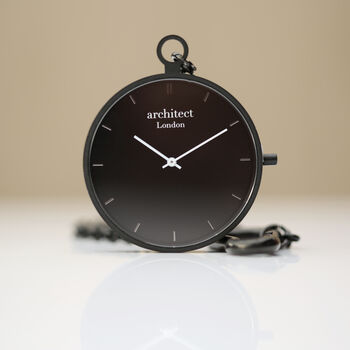 Modern Pocket Watch In Black With Your Own Handwriting, 2 of 6