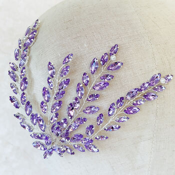 Lilac Crystal Leaf Headpiece, 4 of 4