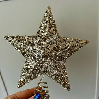 Gold Sparkle Star Tree Topper 21cm, 2 of 3