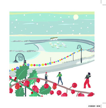Snow Fighting By The Sea Christmas Card Pack Of Five, 2 of 2