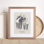 Personalised Monochrome Family Sketch, thumbnail 1 of 9