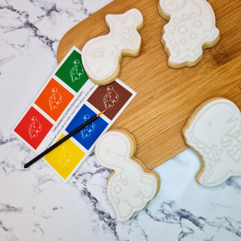 Dinosaur Paint Your Own Cookies Gift Set, Six Biscuits, 8 of 8