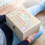 Personalised Unicorn Memory Box New Baby Gift, thumbnail 1 of 6