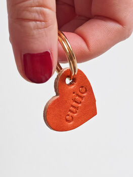 Cutie Leather Heart Keyring, 6 of 7