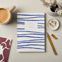 A5 Ruled Notebook In Blue Stripe, thumbnail 1 of 2