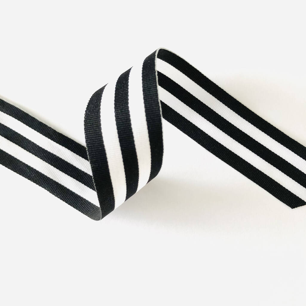 Black And White Striped, Grosgrain Ribbon, 1 of 5