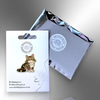 Cute Anime Tabby Cat Enamel Pin Brooch, 6 of 9